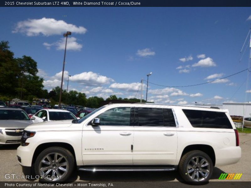White Diamond Tricoat / Cocoa/Dune 2015 Chevrolet Suburban LTZ 4WD