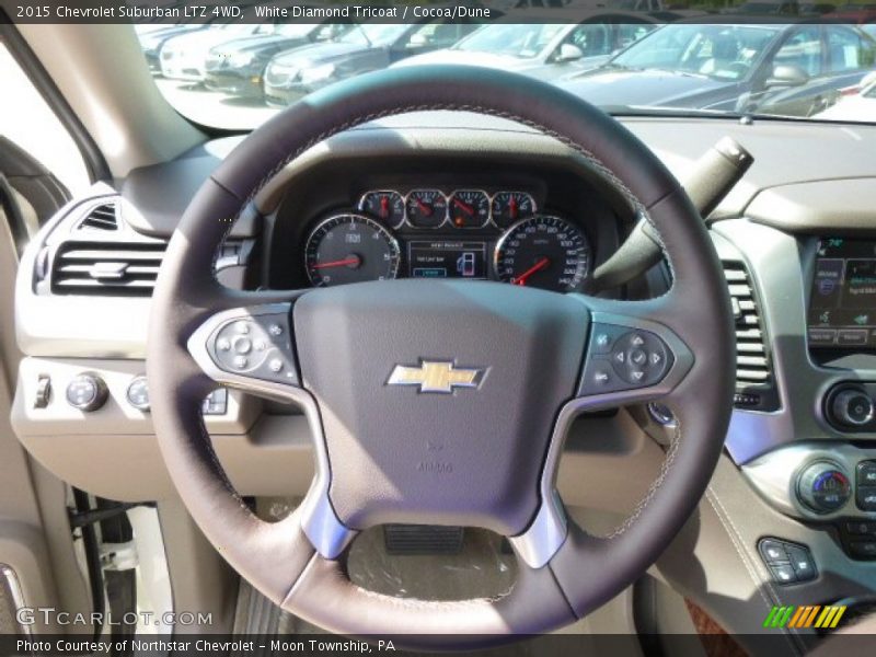White Diamond Tricoat / Cocoa/Dune 2015 Chevrolet Suburban LTZ 4WD