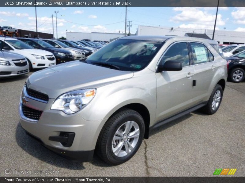 Champagne Silver Metallic / Jet Black 2015 Chevrolet Equinox LS AWD