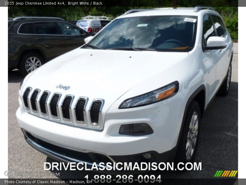 Bright White / Black 2015 Jeep Cherokee Limited 4x4