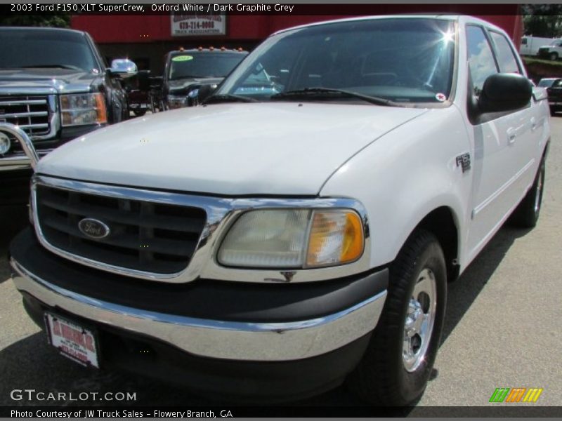 Oxford White / Dark Graphite Grey 2003 Ford F150 XLT SuperCrew