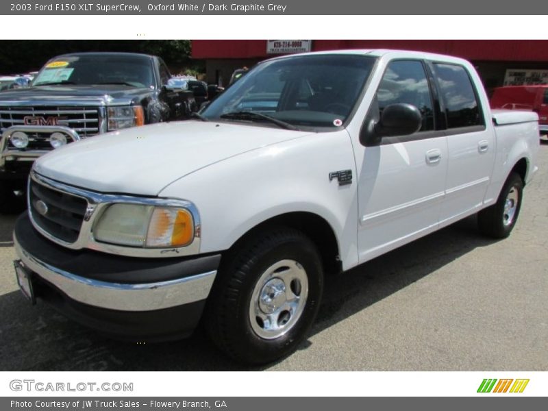 Oxford White / Dark Graphite Grey 2003 Ford F150 XLT SuperCrew