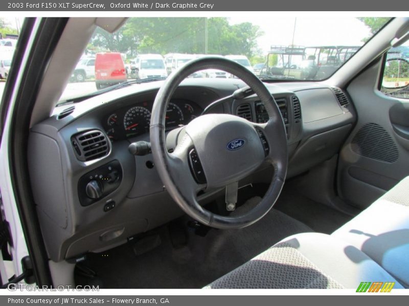 Oxford White / Dark Graphite Grey 2003 Ford F150 XLT SuperCrew