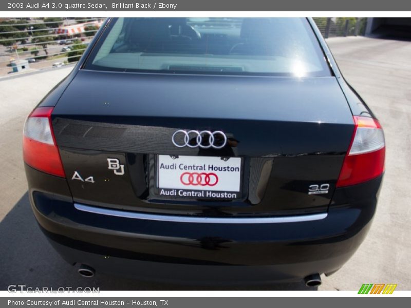 Brilliant Black / Ebony 2003 Audi A4 3.0 quattro Sedan