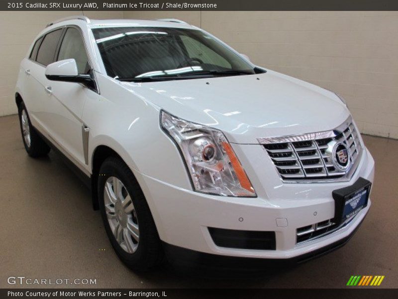 Platinum Ice Tricoat / Shale/Brownstone 2015 Cadillac SRX Luxury AWD