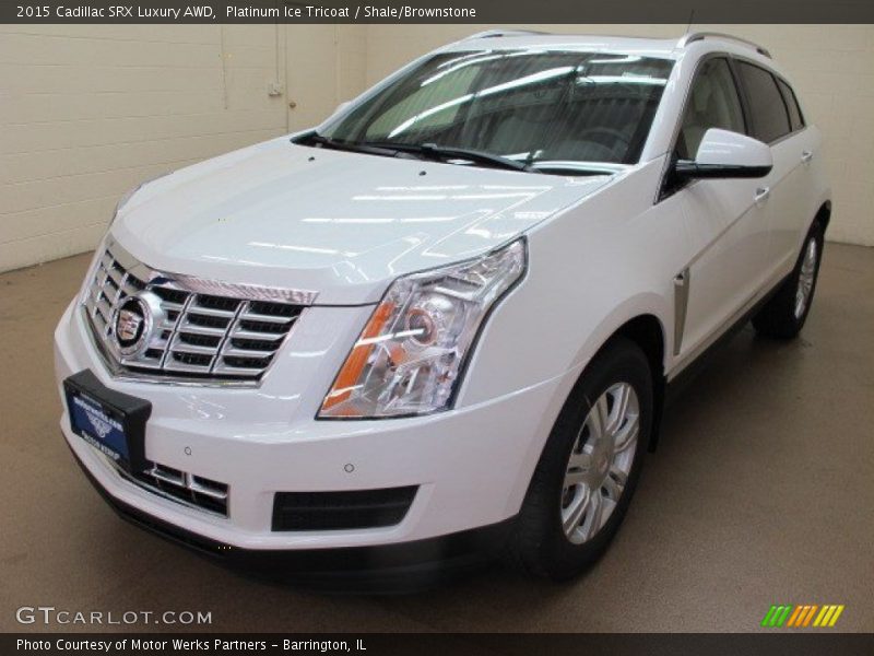 Platinum Ice Tricoat / Shale/Brownstone 2015 Cadillac SRX Luxury AWD