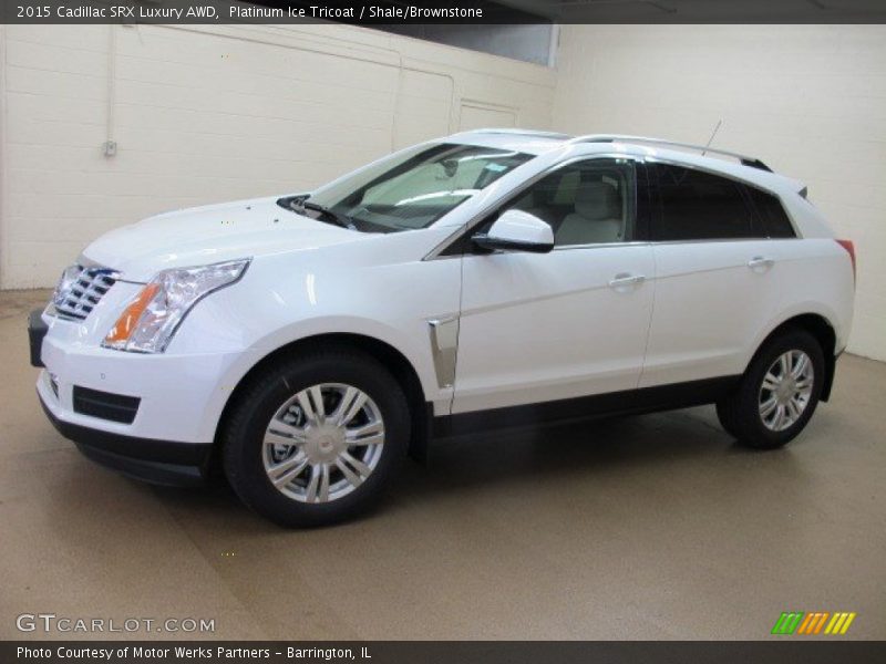 Platinum Ice Tricoat / Shale/Brownstone 2015 Cadillac SRX Luxury AWD