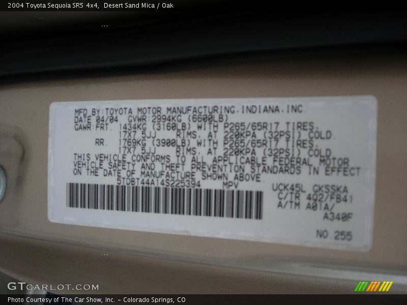 Desert Sand Mica / Oak 2004 Toyota Sequoia SR5 4x4