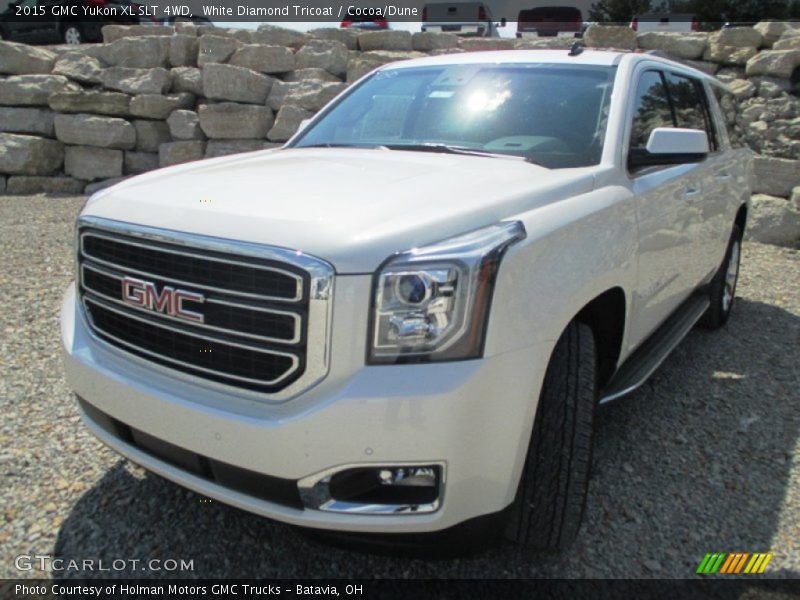 White Diamond Tricoat / Cocoa/Dune 2015 GMC Yukon XL SLT 4WD