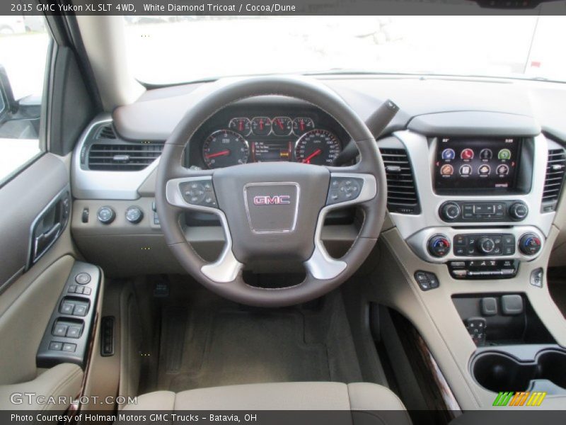 White Diamond Tricoat / Cocoa/Dune 2015 GMC Yukon XL SLT 4WD