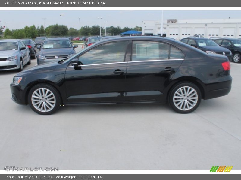 Black / Cornsilk Beige 2011 Volkswagen Jetta SEL Sedan