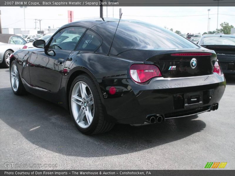 Black Sapphire Metallic / Sepang Dark Brown 2007 BMW M Coupe