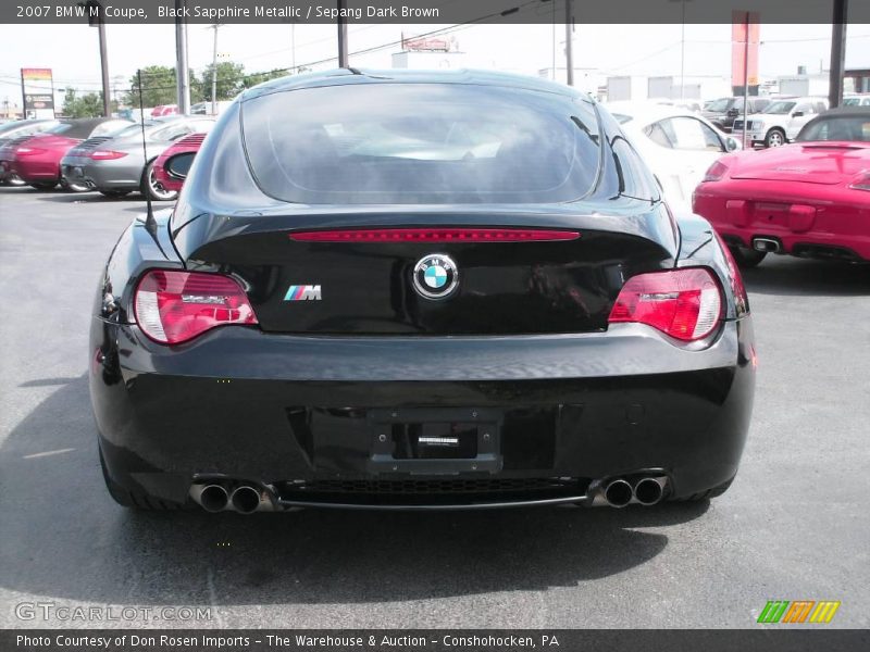Black Sapphire Metallic / Sepang Dark Brown 2007 BMW M Coupe