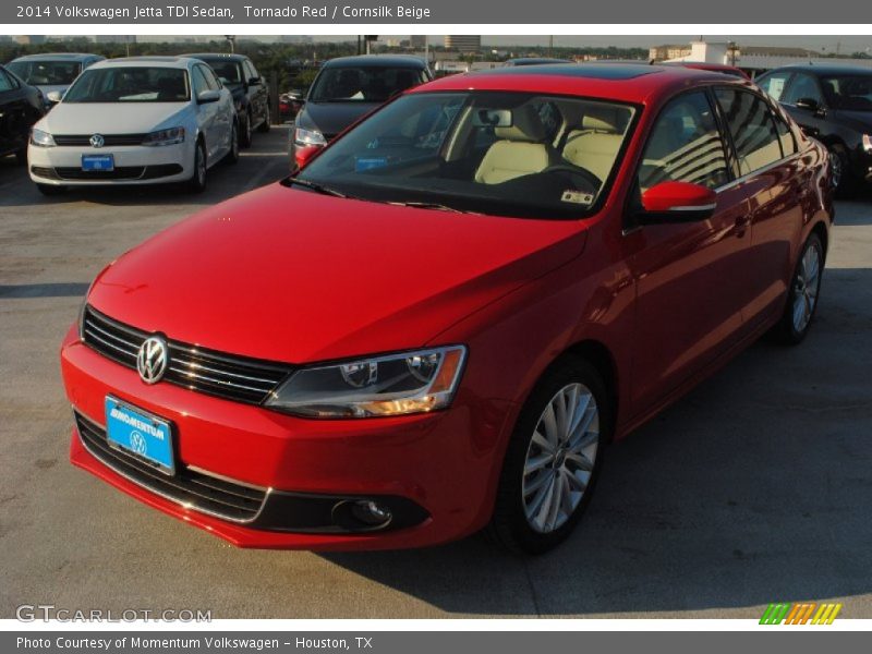 Tornado Red / Cornsilk Beige 2014 Volkswagen Jetta TDI Sedan