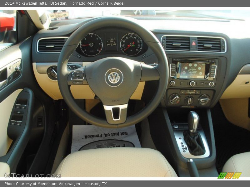 Tornado Red / Cornsilk Beige 2014 Volkswagen Jetta TDI Sedan