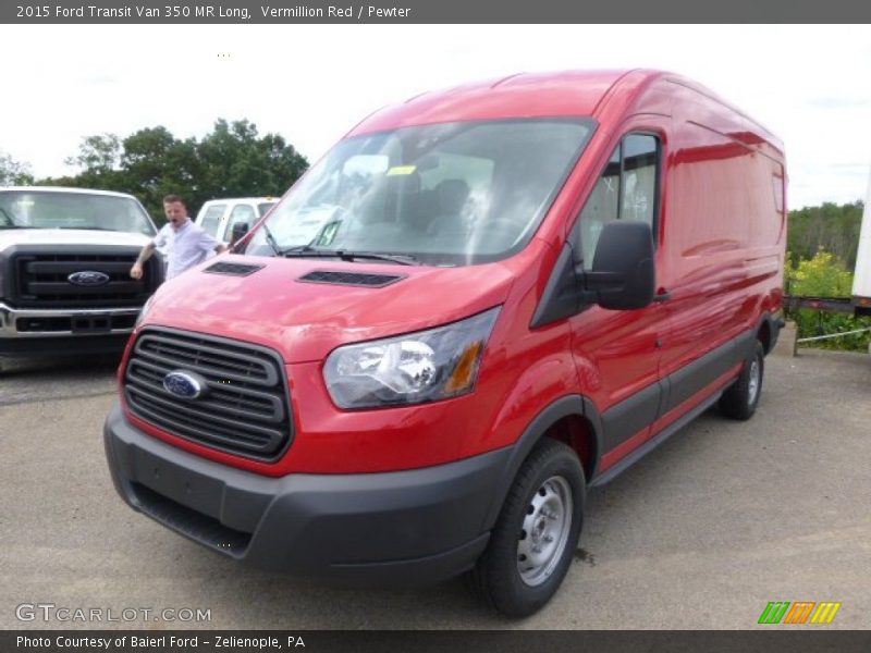 Vermillion Red / Pewter 2015 Ford Transit Van 350 MR Long