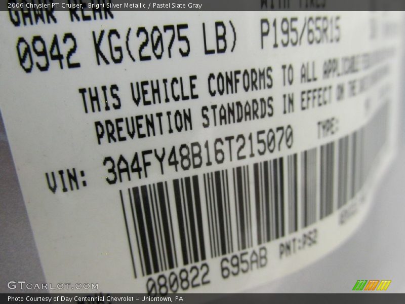 Bright Silver Metallic / Pastel Slate Gray 2006 Chrysler PT Cruiser