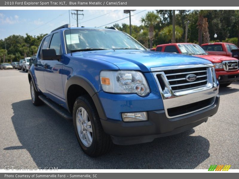 Blue Flame Metallic / Camel/Sand 2010 Ford Explorer Sport Trac XLT