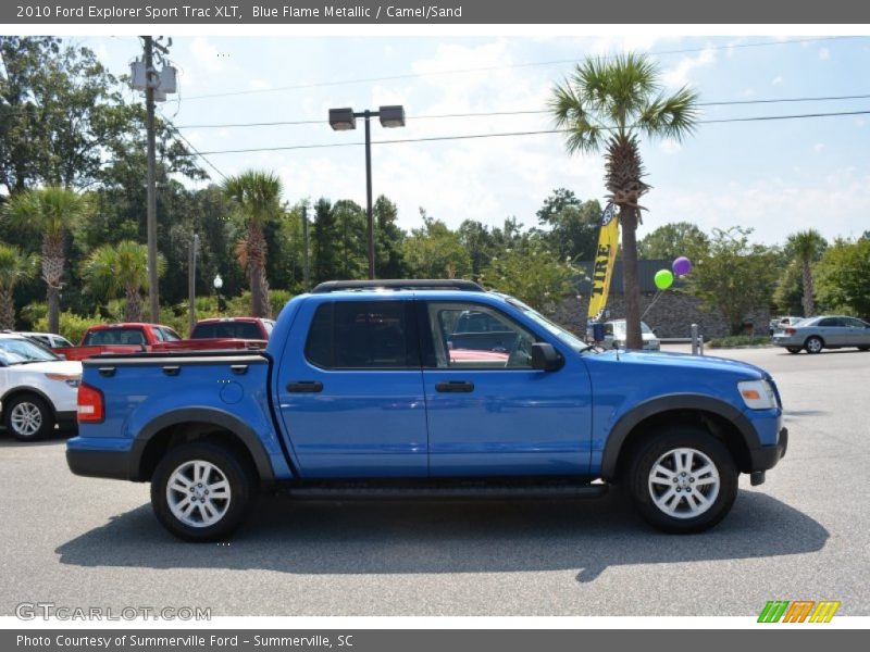 Blue Flame Metallic / Camel/Sand 2010 Ford Explorer Sport Trac XLT