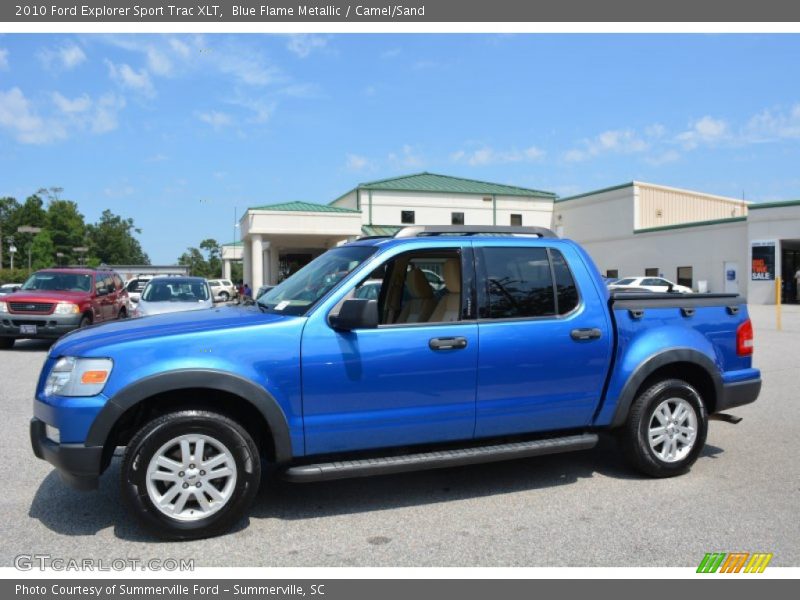 Blue Flame Metallic / Camel/Sand 2010 Ford Explorer Sport Trac XLT