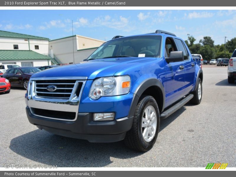 Blue Flame Metallic / Camel/Sand 2010 Ford Explorer Sport Trac XLT