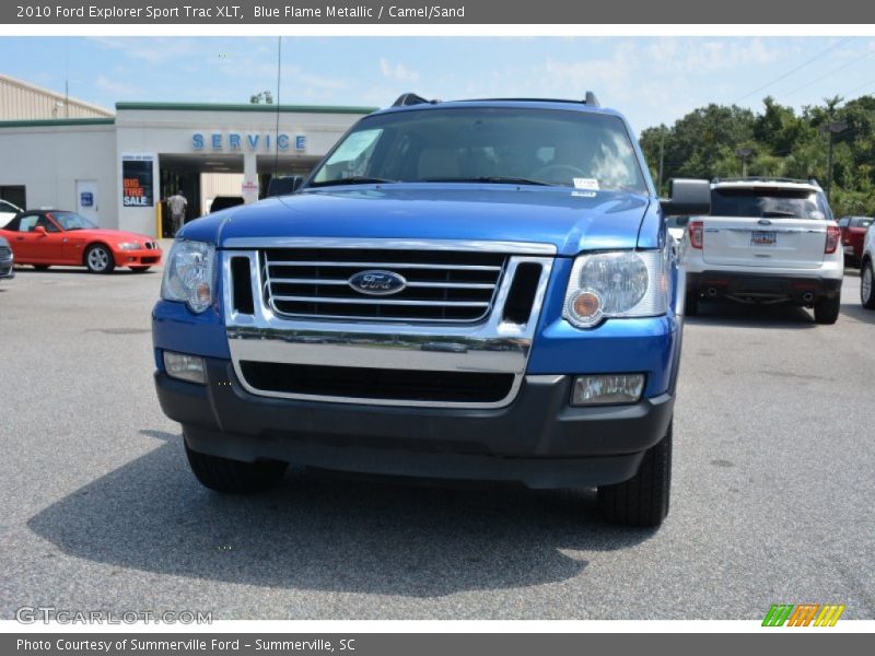 Blue Flame Metallic / Camel/Sand 2010 Ford Explorer Sport Trac XLT