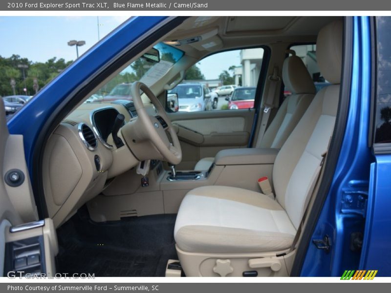 Blue Flame Metallic / Camel/Sand 2010 Ford Explorer Sport Trac XLT
