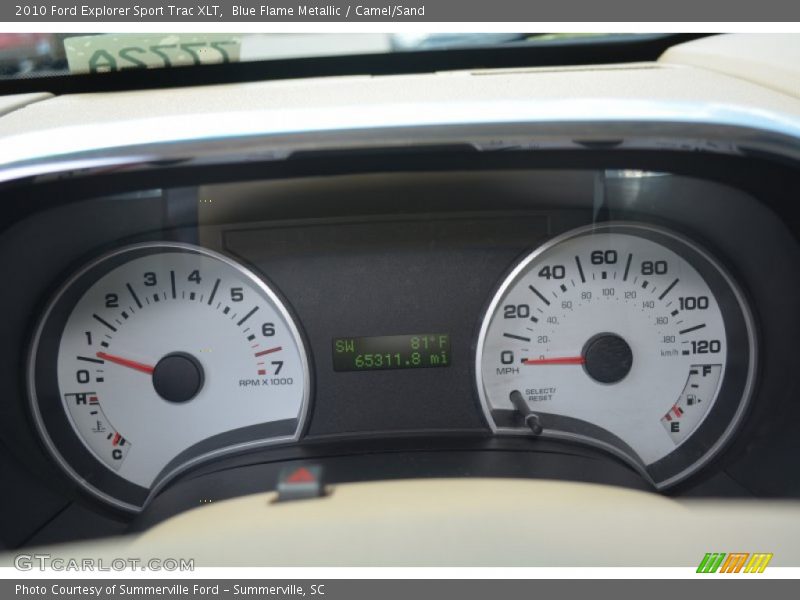 Blue Flame Metallic / Camel/Sand 2010 Ford Explorer Sport Trac XLT