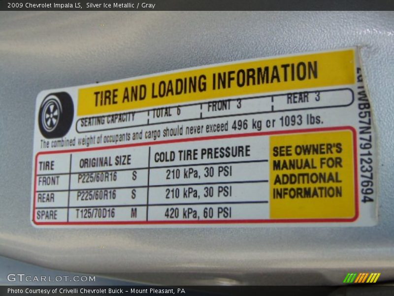 Silver Ice Metallic / Gray 2009 Chevrolet Impala LS