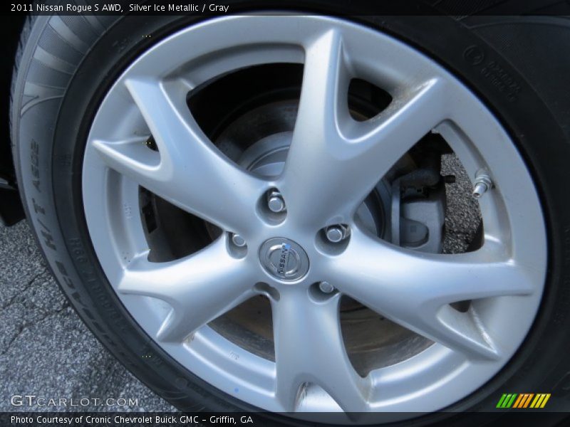 Silver Ice Metallic / Gray 2011 Nissan Rogue S AWD