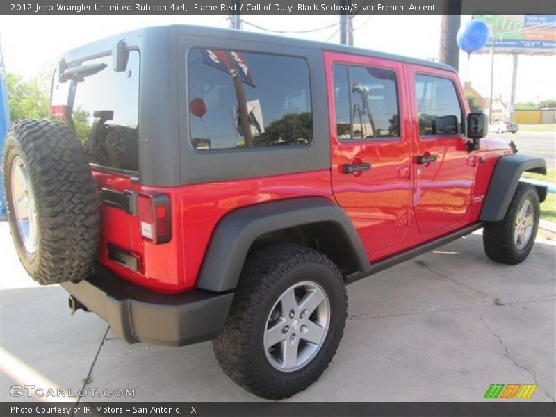 Flame Red / Call of Duty: Black Sedosa/Silver French-Accent 2012 Jeep Wrangler Unlimited Rubicon 4x4