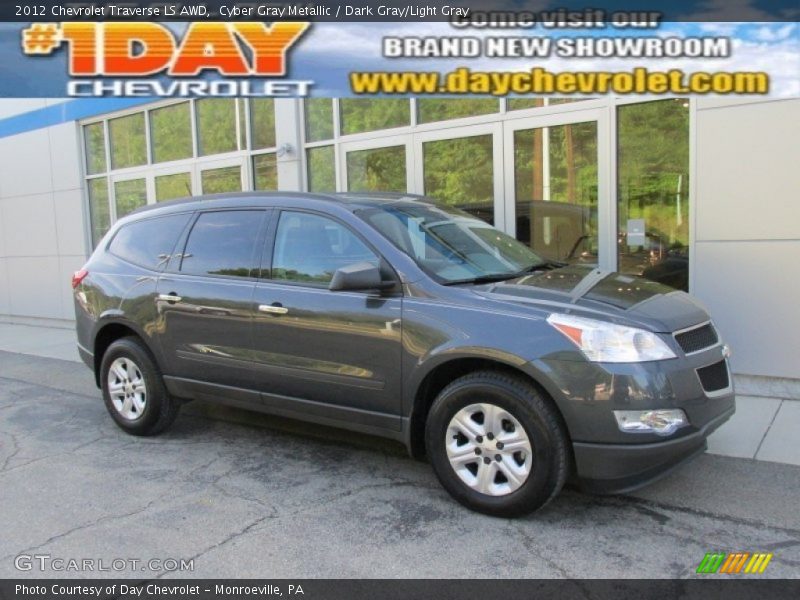 Cyber Gray Metallic / Dark Gray/Light Gray 2012 Chevrolet Traverse LS AWD
