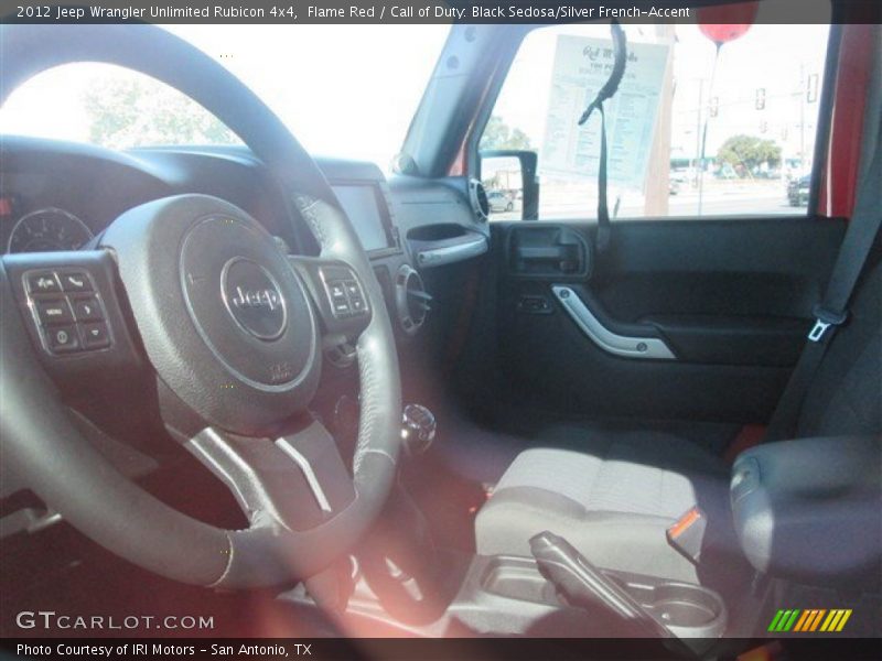Flame Red / Call of Duty: Black Sedosa/Silver French-Accent 2012 Jeep Wrangler Unlimited Rubicon 4x4