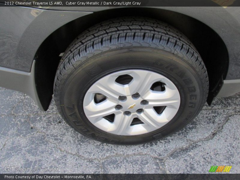 Cyber Gray Metallic / Dark Gray/Light Gray 2012 Chevrolet Traverse LS AWD