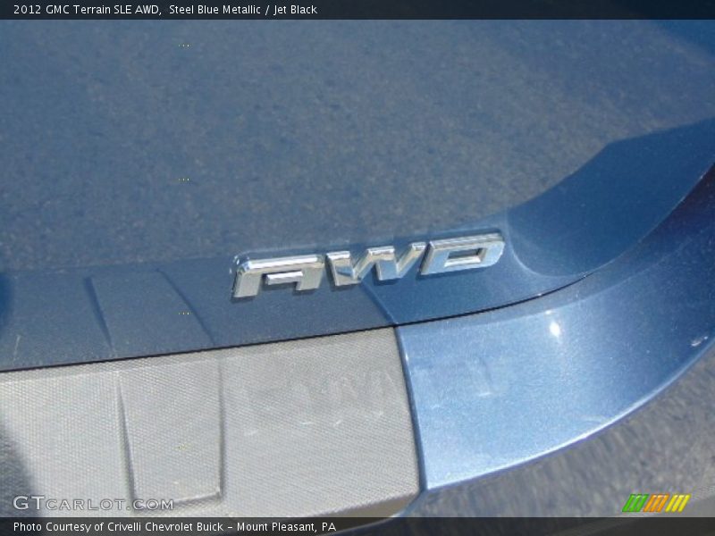 Steel Blue Metallic / Jet Black 2012 GMC Terrain SLE AWD