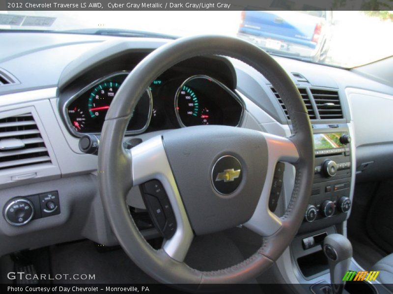 Cyber Gray Metallic / Dark Gray/Light Gray 2012 Chevrolet Traverse LS AWD