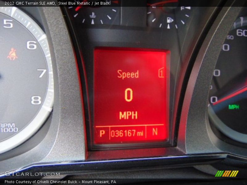 Steel Blue Metallic / Jet Black 2012 GMC Terrain SLE AWD