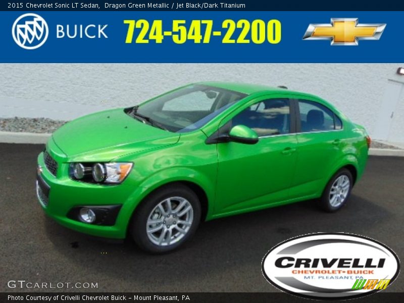 Dragon Green Metallic / Jet Black/Dark Titanium 2015 Chevrolet Sonic LT Sedan
