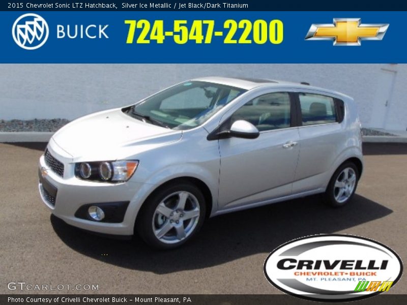 Silver Ice Metallic / Jet Black/Dark Titanium 2015 Chevrolet Sonic LTZ Hatchback