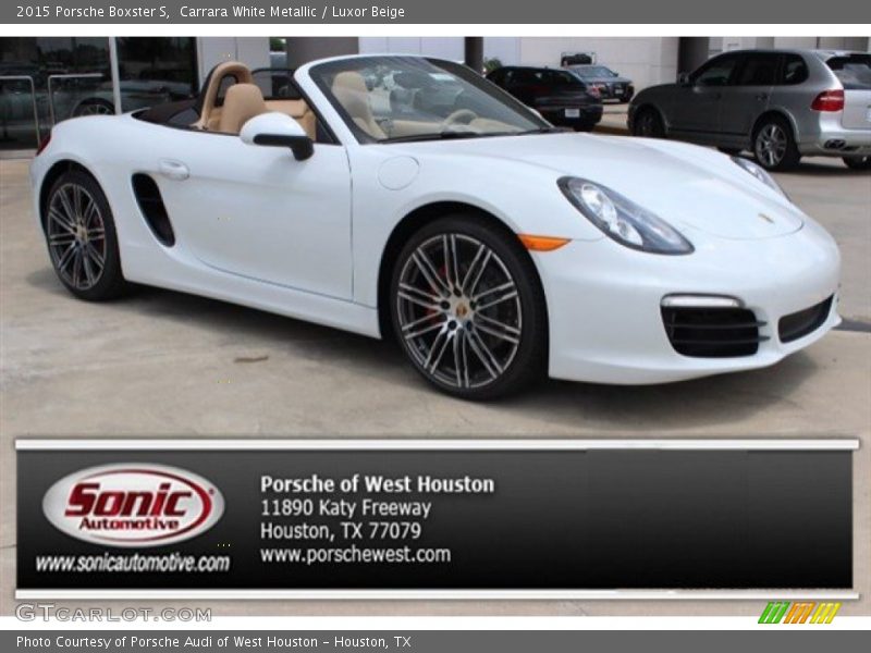 Carrara White Metallic / Luxor Beige 2015 Porsche Boxster S