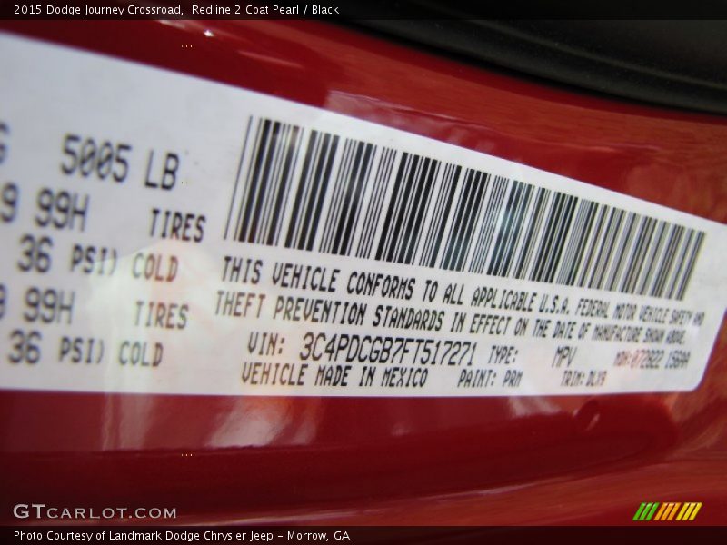 Redline 2 Coat Pearl / Black 2015 Dodge Journey Crossroad