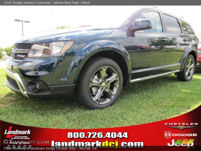 Fathom Blue Pearl / Black 2015 Dodge Journey Crossroad