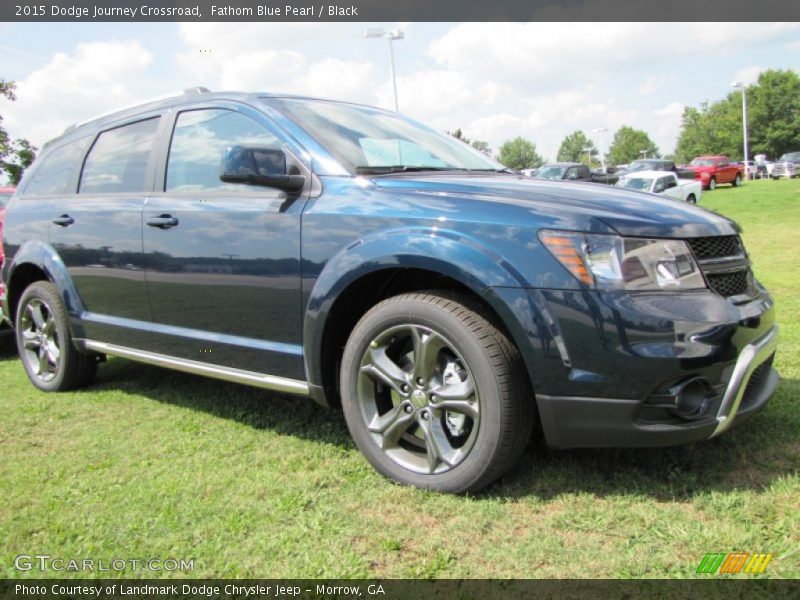Fathom Blue Pearl / Black 2015 Dodge Journey Crossroad