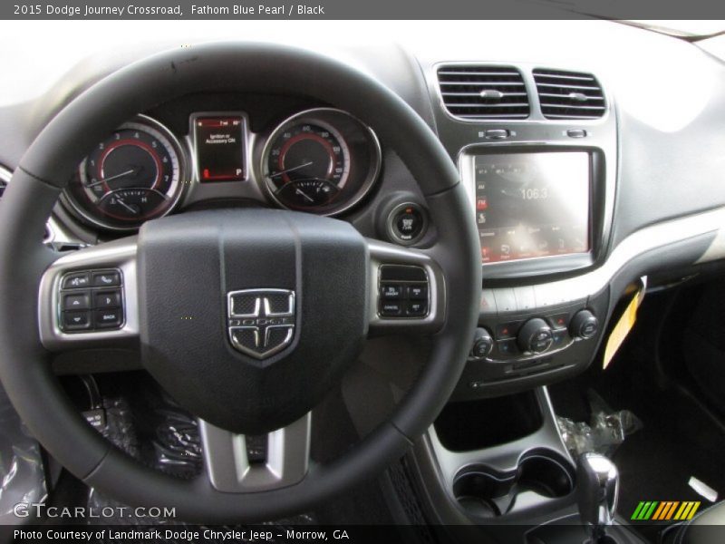 Fathom Blue Pearl / Black 2015 Dodge Journey Crossroad