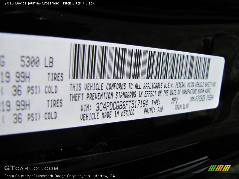 Pitch Black / Black 2015 Dodge Journey Crossroad