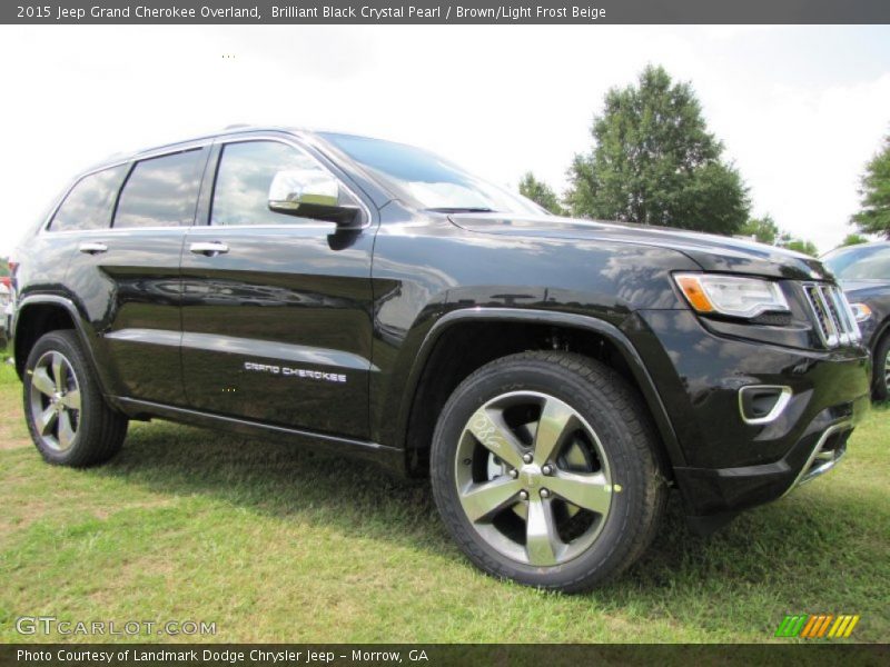 Brilliant Black Crystal Pearl / Brown/Light Frost Beige 2015 Jeep Grand Cherokee Overland