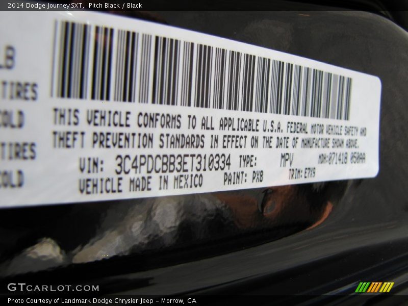 Pitch Black / Black 2014 Dodge Journey SXT