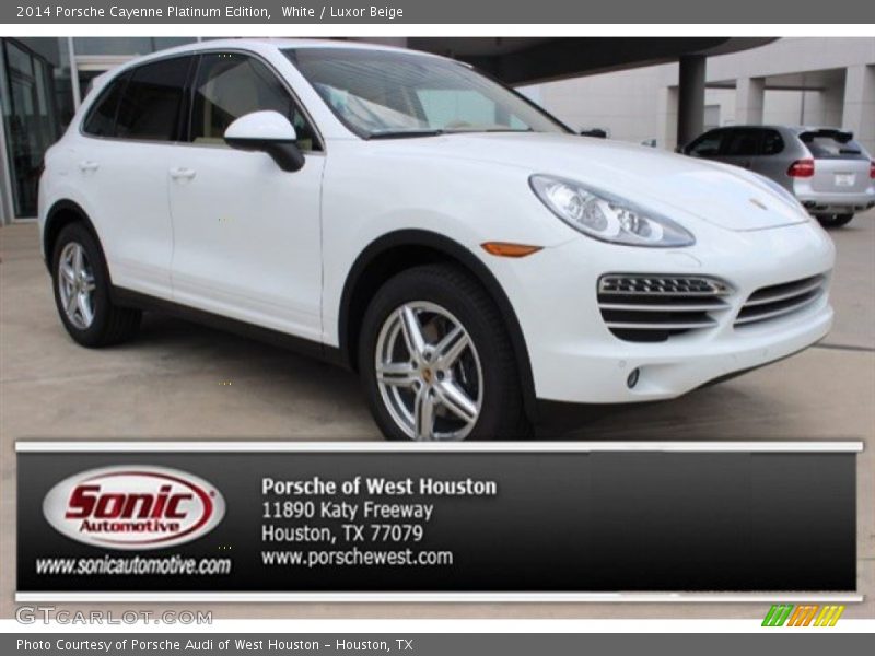 White / Luxor Beige 2014 Porsche Cayenne Platinum Edition