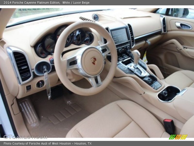 White / Luxor Beige 2014 Porsche Cayenne Platinum Edition