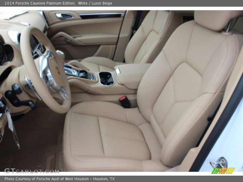 White / Luxor Beige 2014 Porsche Cayenne Platinum Edition